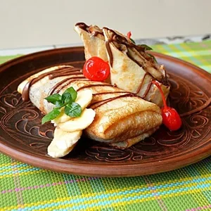 Блинчики с нутеллой и бананом